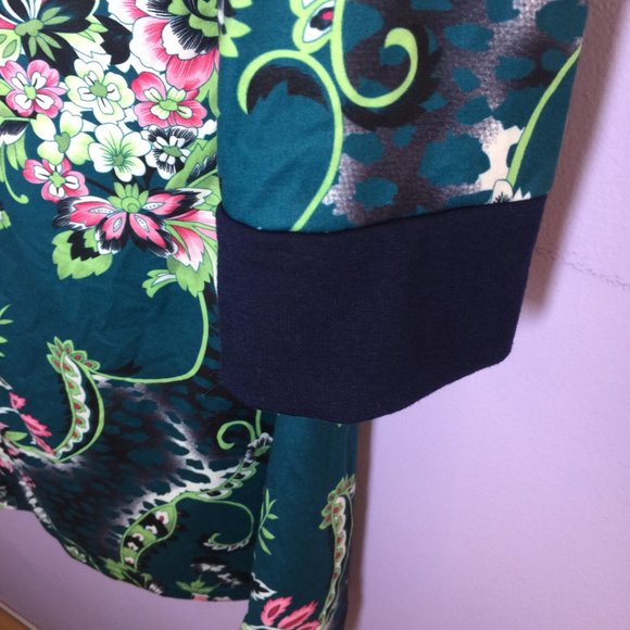 Large Deep Teal/Green Floral Tunic XL - Picture 7 of 16